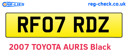 RF07RDZ are the vehicle registration plates.