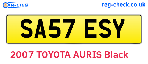 SA57ESY are the vehicle registration plates.