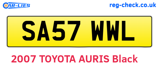 SA57WWL are the vehicle registration plates.