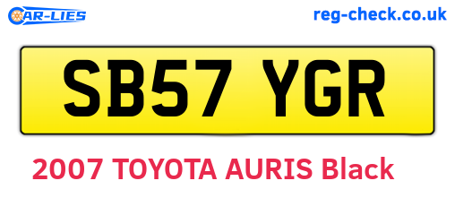 SB57YGR are the vehicle registration plates.