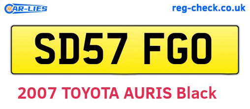 SD57FGO are the vehicle registration plates.