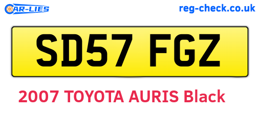 SD57FGZ are the vehicle registration plates.