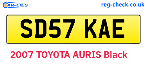 SD57KAE are the vehicle registration plates.