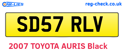 SD57RLV are the vehicle registration plates.