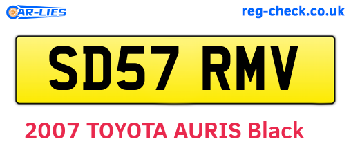 SD57RMV are the vehicle registration plates.