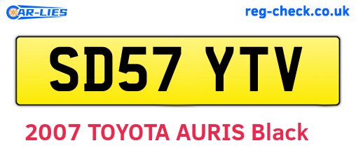 SD57YTV are the vehicle registration plates.