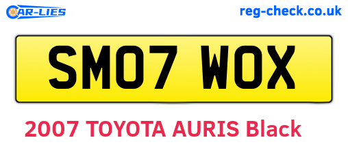 SM07WOX are the vehicle registration plates.