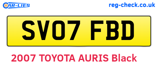 SV07FBD are the vehicle registration plates.