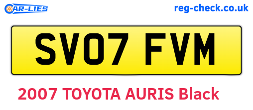 SV07FVM are the vehicle registration plates.