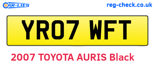 YR07WFT are the vehicle registration plates.