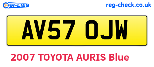 AV57OJW are the vehicle registration plates.