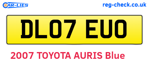 DL07EUO are the vehicle registration plates.
