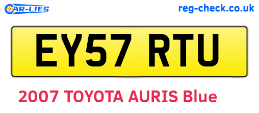 EY57RTU are the vehicle registration plates.