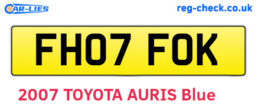 FH07FOK are the vehicle registration plates.