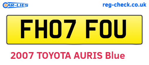 FH07FOU are the vehicle registration plates.