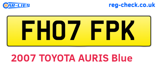 FH07FPK are the vehicle registration plates.