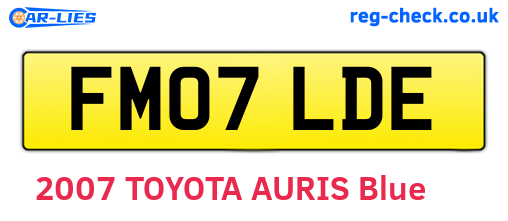 FM07LDE are the vehicle registration plates.