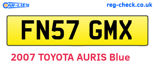 FN57GMX are the vehicle registration plates.