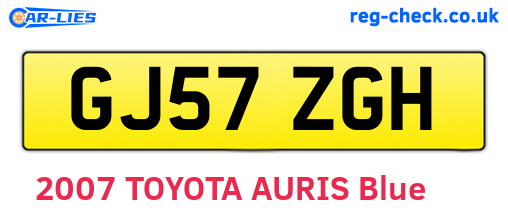 GJ57ZGH are the vehicle registration plates.