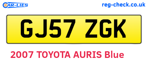 GJ57ZGK are the vehicle registration plates.
