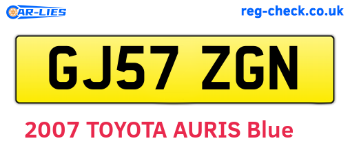 GJ57ZGN are the vehicle registration plates.