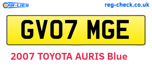 GV07MGE are the vehicle registration plates.