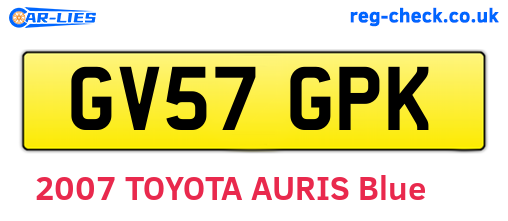 GV57GPK are the vehicle registration plates.