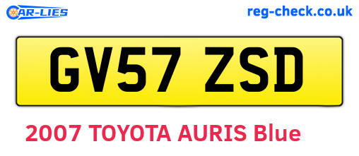 GV57ZSD are the vehicle registration plates.