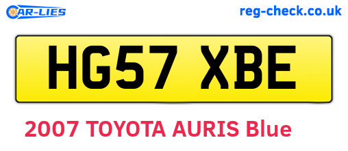 HG57XBE are the vehicle registration plates.
