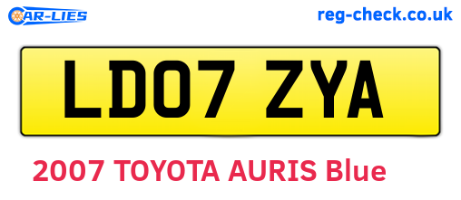 LD07ZYA are the vehicle registration plates.