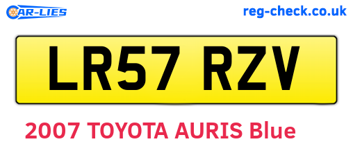 LR57RZV are the vehicle registration plates.