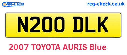 N200DLK are the vehicle registration plates.