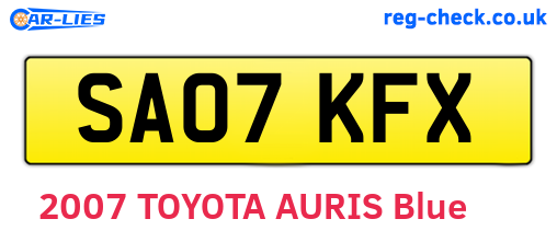 SA07KFX are the vehicle registration plates.