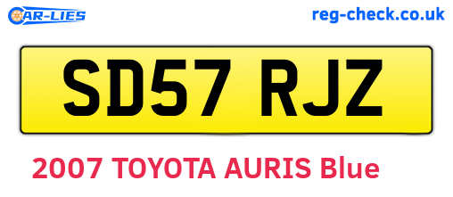 SD57RJZ are the vehicle registration plates.