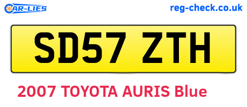 SD57ZTH are the vehicle registration plates.