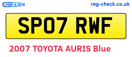 SP07RWF are the vehicle registration plates.