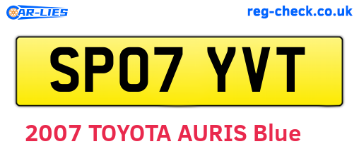 SP07YVT are the vehicle registration plates.