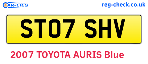 ST07SHV are the vehicle registration plates.