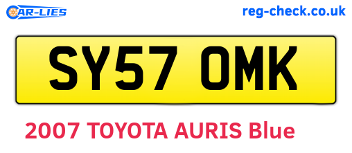 SY57OMK are the vehicle registration plates.