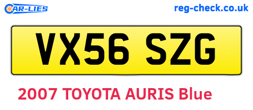 VX56SZG are the vehicle registration plates.