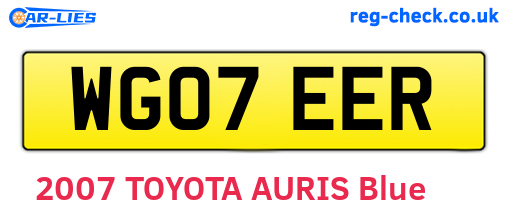 WG07EER are the vehicle registration plates.