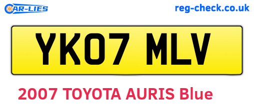 YK07MLV are the vehicle registration plates.