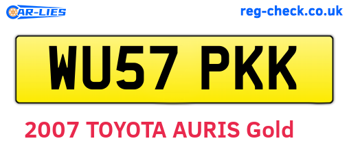 WU57PKK are the vehicle registration plates.