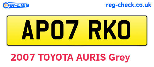 AP07RKO are the vehicle registration plates.