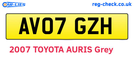 AV07GZH are the vehicle registration plates.