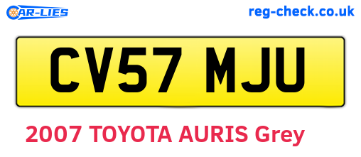 CV57MJU are the vehicle registration plates.