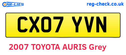 CX07YVN are the vehicle registration plates.