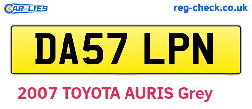 DA57LPN are the vehicle registration plates.