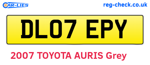 DL07EPY are the vehicle registration plates.