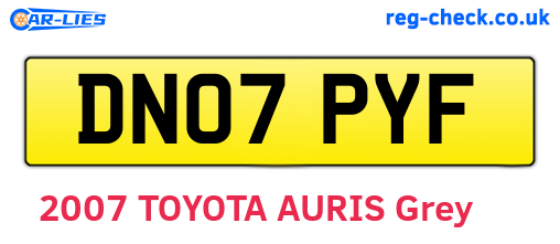 DN07PYF are the vehicle registration plates.